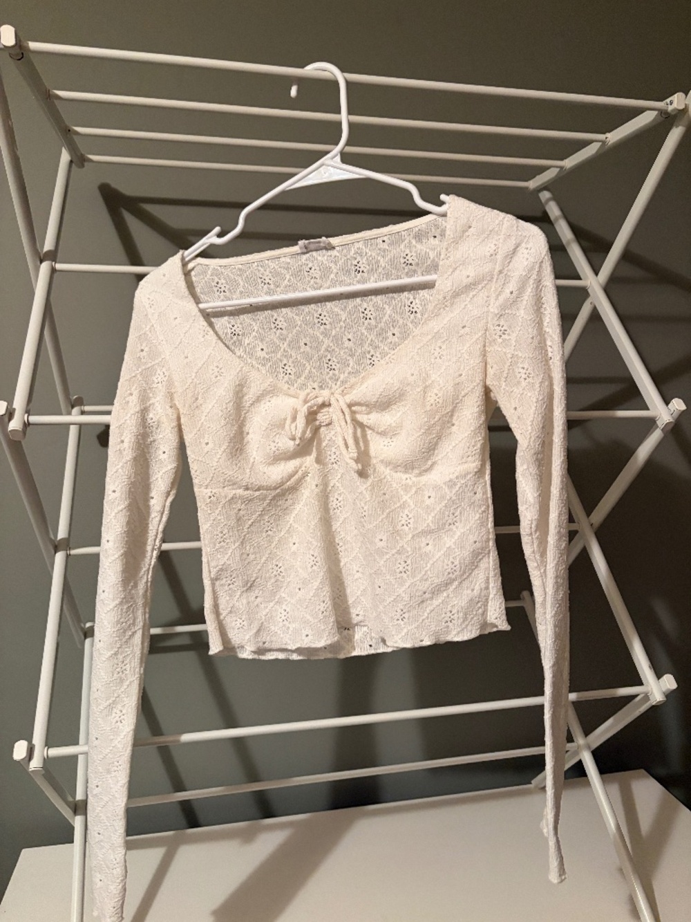 white crochet top